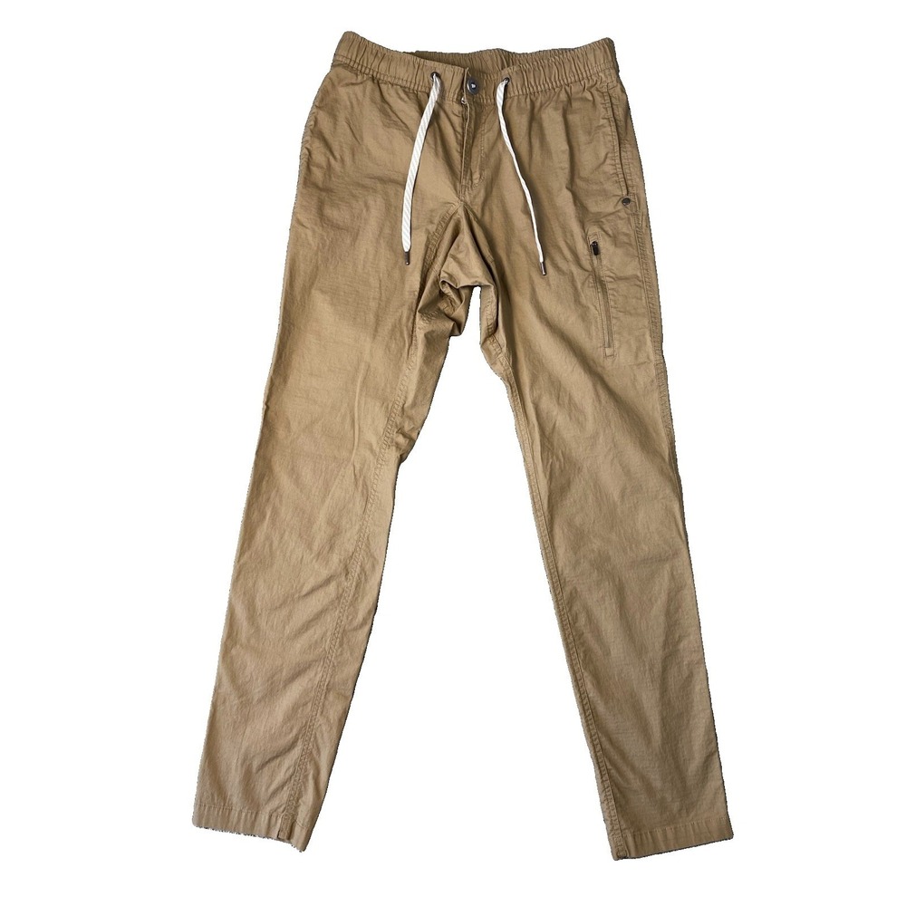 Vuori Men's Ripstop Climber Pants Tan Size Small Khaki Stretch Drawstring V412